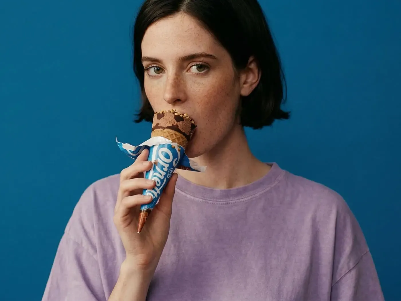 Professional food studio setup for Cornetto ice cream production photography